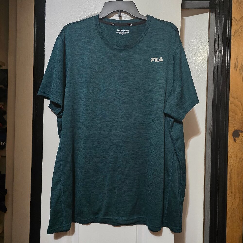 Fila Men's Lightweight Blue Green Short Sleeve Athletic Tshirt Size XXL